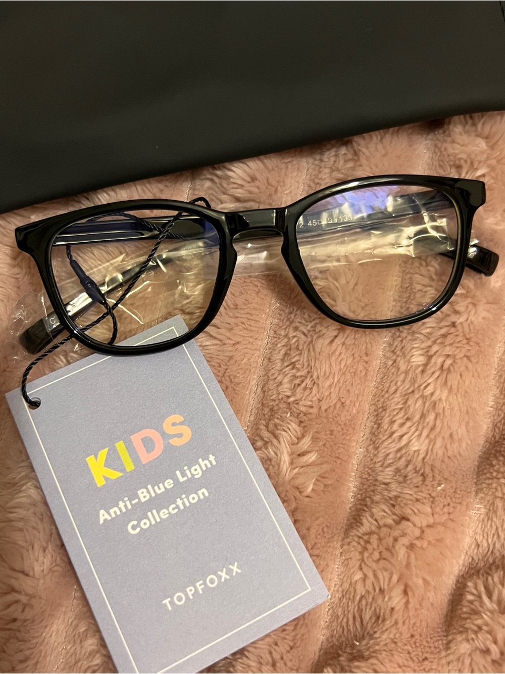 Topfoxx Kids Black Anti-Blue Light Glasses - Classic Black Frame